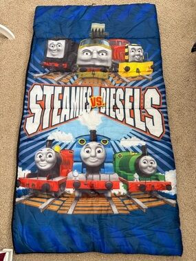 Thomas & Friends Blue Sleeping Bag with Red and Green Engine Graphics